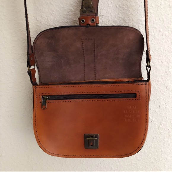 Vintage Leather Purse Crossbody Handmade Greece - Picture 5 of 8